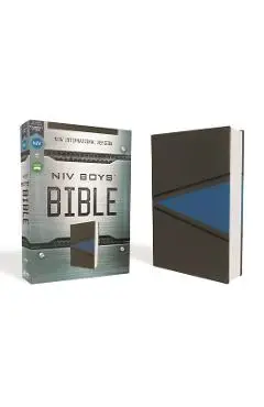 Niv, Boys Bible, Leathersoft, Gray/Blue, Comfort Print - Zondervan