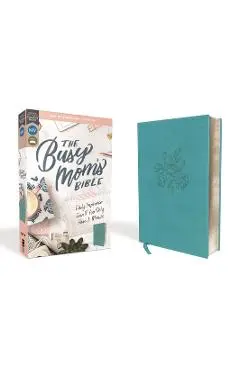 Niv, Busy Mom's Bible, Leathersoft, Teal, Red Letter Edition, Comfort Print: Daily Inspiration Even If You Only Have One Minute - Zondervan