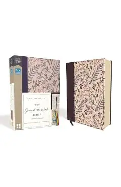 NIV, Journal the Word Bible, Cloth Over Board, Pink Floral, Red Letter Edition, Comfort Print: Reflect, Take Notes, or Create Art Next to Your Favorit - Zondervan