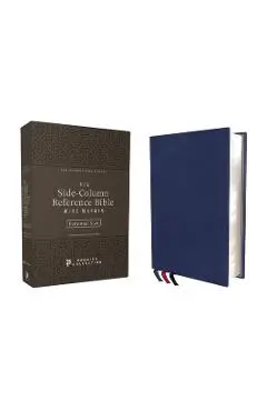 Niv, Journal the Word Bible, Double-Column, Cloth Over Board, Navy Floral, Red Letter, Comfort Print: Reflect, Take Notes, or Create Art Next to Your - Zondervan