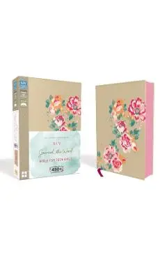 NIV, Journal the Word Bible for Teen Girls, Imitation Leather, Gold/Floral: Includes Hundreds of Journaling Prompts] - Zondervan