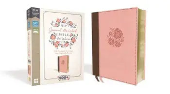 NIV, Journal the Word Bible for Women, Leathersoft, Pink, Red Letter Edition, Comfort Print: 500+ Prompts to Encourage Journaling and Reflection/Zondervan