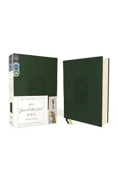 Niv, Journal the Word Bible (Perfect for Note-Taking), Leathersoft, Green, Red Letter, Comfort Print: Reflect, Take Notes, or Create Art Next to Your - Zondervan
