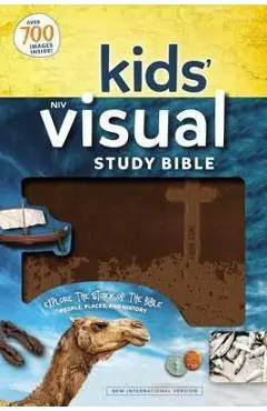 Niv, Kids' Visual Study Bible, Leathersoft, Bronze, Full Color Interior: Explore the Story of the Bible---People, Places, and History - Zondervan