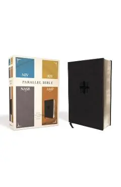 Niv, Kjv, Nasb, Amplified, Parallel Bible, Leathersoft, Black: Four Bible Versions Together for Study and Comparison - Zondervan