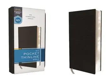 Niv, Pocket Thinline Bible, Bonded Leather, Black, Red Letter, Comfort Print, Bonded Leather/***