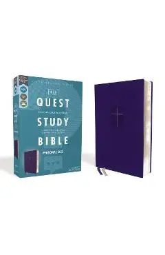 Niv, Quest Study Bible, Personal Size, Leathersoft, Blue, Comfort Print: The Only Q and A Study Bible - Christianity Today Intl