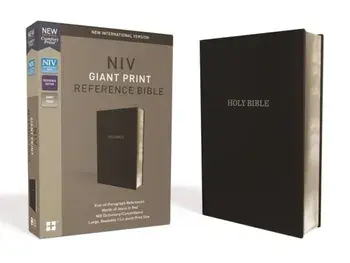 NIV, Reference Bible, Giant Print, Leather-Look, Black, Red Letter Edition, Comfort Print, Hardcover/Zondervan
