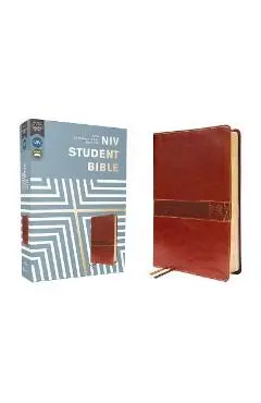 Niv, Student Bible, Leathersoft, Brown, Comfort Print - Philip Yancey