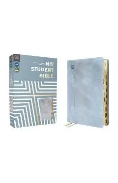 Niv, Student Bible, Leathersoft, Teal, Thumb Indexed, Comfort Print - Philip Yancey