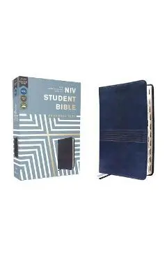 Niv, Student Bible, Personal Size, Leathersoft, Navy, Thumb Indexed, Comfort Print - Philip Yancey