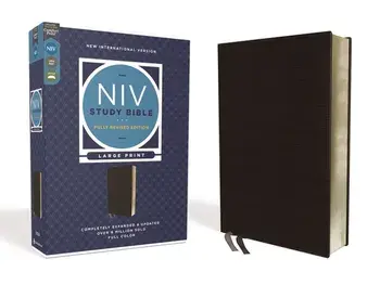 NIV Study Bible, Fully Revised Edition, Large Print, Bonded Leather, Black, Red Letter, Comfort Print, Bonded Leather/Kenneth L. Barker