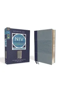 NIV Study Bible, Fully Revised Edition, Personal Size, Leathersoft, Navy/Blue, Red Letter, Comfort Print - Kenneth L. Barker