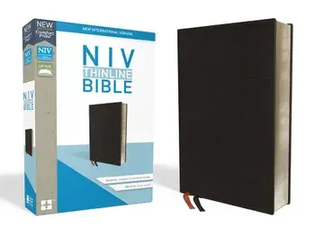 NIV, Thinline Bible, Bonded Leather, Black, Red Letter Edition, Hardcover/Zondervan