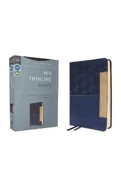 Niv, Thinline Bible, Leathersoft, Blue, Red Letter, Comfort Print - Zondervan