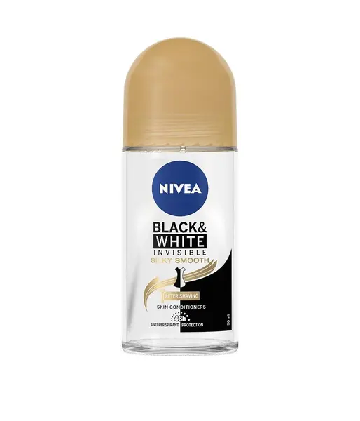Nivea Deodorant Roll-on, Femei, 50 ml, Invisible Black White Silky Smooth