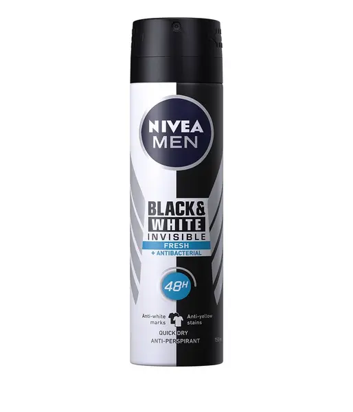 Nivea Deodorant spray, Barbati, 150 ml, Invisible Black White Fresh