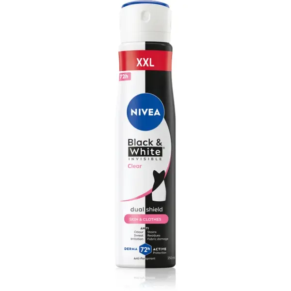 NIVEA Invisible Black & White Clear antiperspirant Spray pentru femei 250 ml