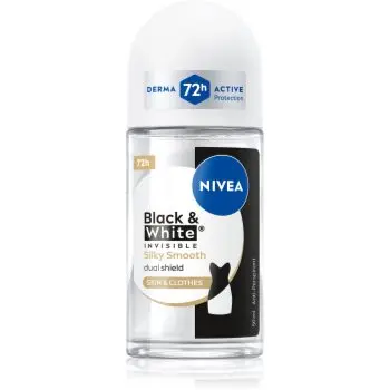 NIVEA Invisible Black & White Silky Smooth deodorant roll-on antiperspirant pentru femei