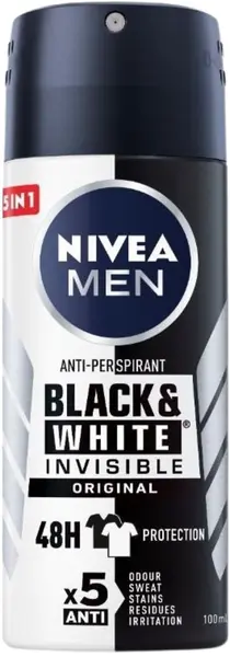 Nivea Men Deodorant spray Black & White Invisible, Original, 100 ml