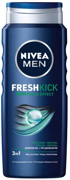 Nivea Men Gel de duș Fresh Kick, 500 ml