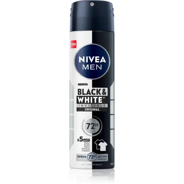 NIVEA MEN Invisible Black & White spray anti-perspirant pentru barbati 150 ml
