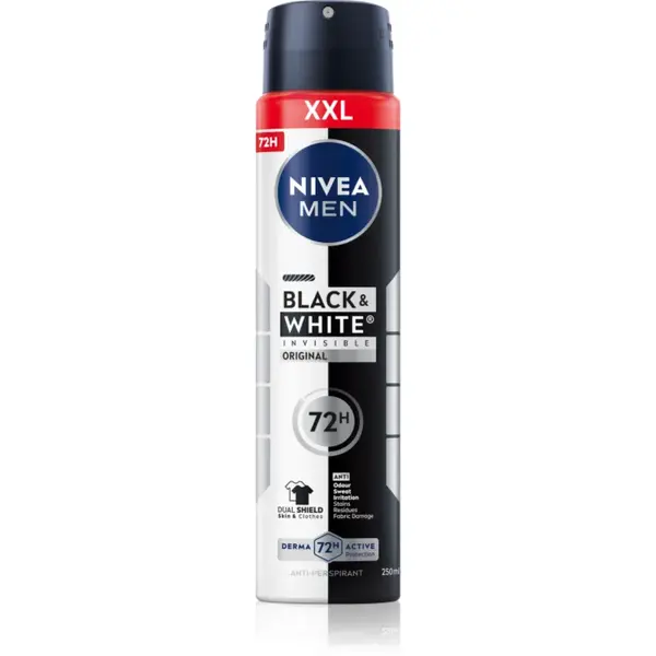 NIVEA MEN Invisible Black & White spray anti-perspirant pentru barbati 250 ml