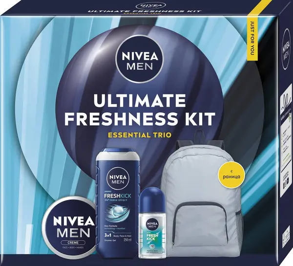 Nivea Men Set cadou Ultimate Freshness Kit, rucsac, 3 piese