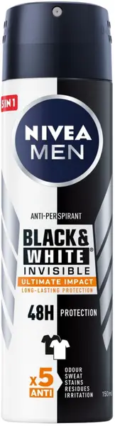 Nivea Men Spray deodorant Black & White, Ultimate Impact, 150 ml