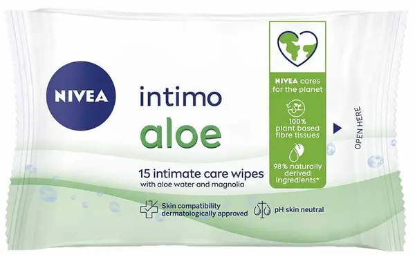 Nivea Servetele de igiena intima Aloe Water, 15 buc