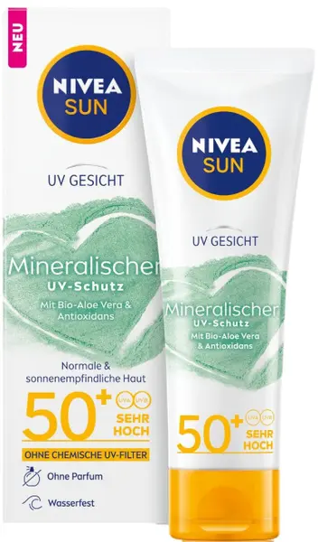 Nivea Sun Cremă de protecție solară cu filtre minerale, SPF50+, 50 ml