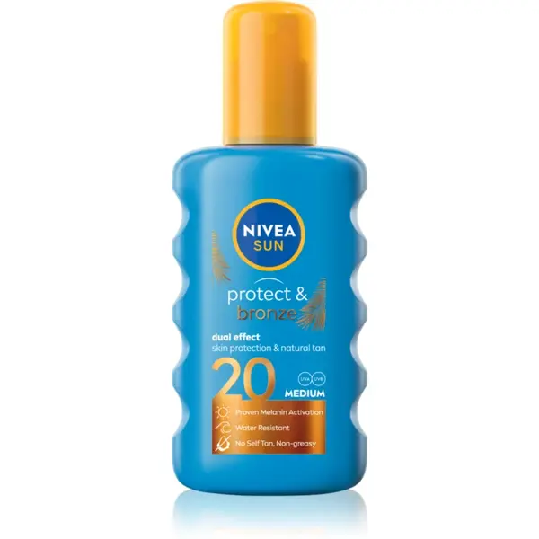 NIVEA SUN Protect & Bronze spray de corp pentru un bronz intens SPF 20 200 ml