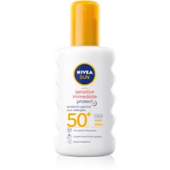NIVEA SUN Sensitive Immediate spray protector pentru plajă SPF 50+