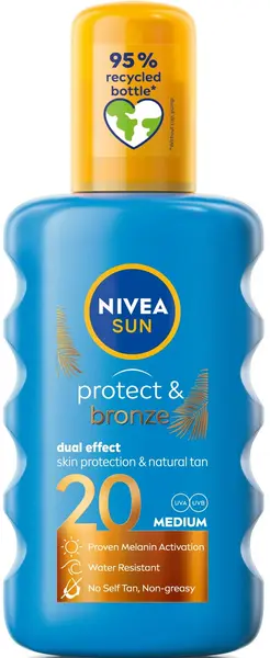 Nivea Sun Spray de protecție solară Protect & Bronze, SPF20, 200 ml