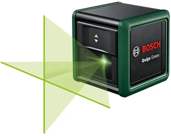 Nivela laser cu linii încrucișate Bosch - Quigo Green II, 12 m, cu 2 baterii, adaptor si clema