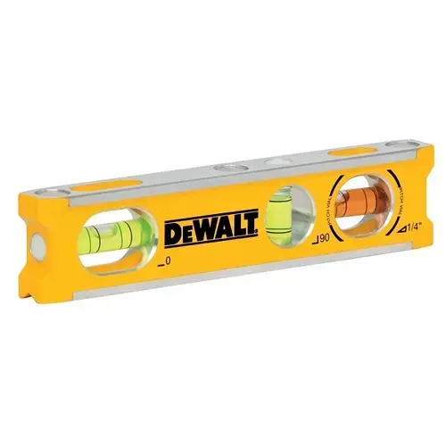 Nivela manuala cu bule, DeWALT, Torpedo, Aluminiu, 165 mm, Galben
