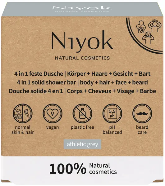 Niyok Săpun 4 în 1 Athletic Grey, 80 g