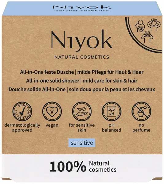Niyok Săpun 4 în 1 pentru ten sensibil All In One, 80 g