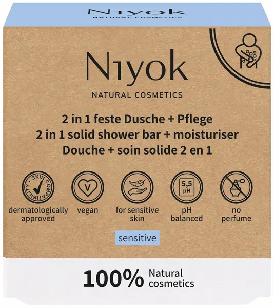 Niyok Săpun și gel de duș 2 în 1 Sensitive, 80 g