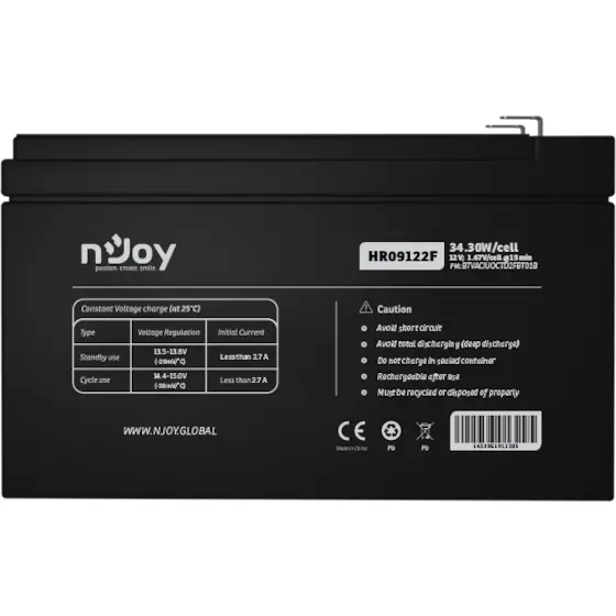 Njoy Baterie UPS nJoy HR09122F 12V 9Ah 34.30W/celula