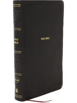 NKJV Giant Print End-of-Verse Reference Bible, Black Leathersoft, Red Letter, Comfort Print (Thumb Indexed). Holy Bible/Thomas Nelson