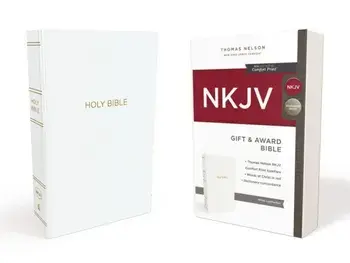 NKJV, Gift and Award Bible, Leather-Look, White, Red Letter Edition, Hardcover/Thomas Nelson
