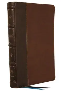 NKJV, Large Print Thinline Reference Bible, Blue Letter, Maclaren Series, Leathersoft, Brown, Comfort Print. Holy Bible, New King James Version/Thomas Nelson