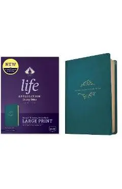 NKJV Life Application Study Bible, Third Edition, Large Print (Red Letter, Leatherlike, Teal Blue) - Tyndale