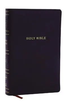 NKJV Personal Size Large Print Bible with 43,000 Cross References, Black Leathersoft, Red Letter, Comfort Print (Thumb Indexed) - Thomas Nelson