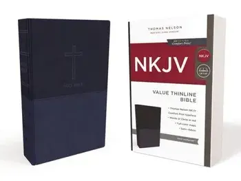 NKJV, Value Thinline Bible, Standard Print, Imitation Leather, Blue, Red Letter Edition/Thomas Nelson