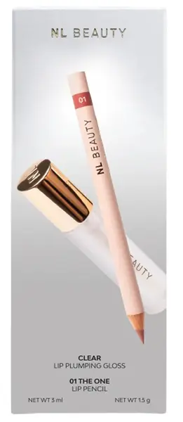 NL Beauty Set - Gloss de mărire și Creion de buze, 01 The One, 3 ml + 1.5 g