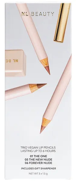 NL Beauty Trio creioane de buze Too Nude To Be True, 3 bucăți