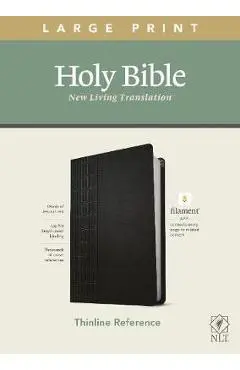 NLT Large Print Thinline Reference Bible, Filament Enabled Edition (Red Letter, Leatherlike, Black) - Tyndale