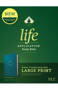 NLT Life Application Study Bible, Third Edition, Large Print (Leatherlike, Teal Blue) - Tyndale